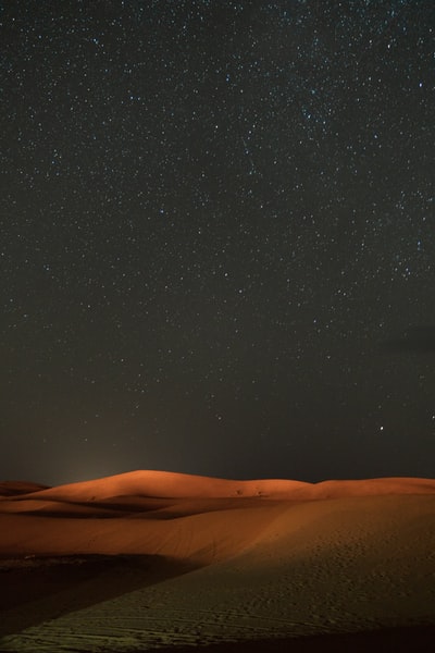 星星划过天空看到沙漠